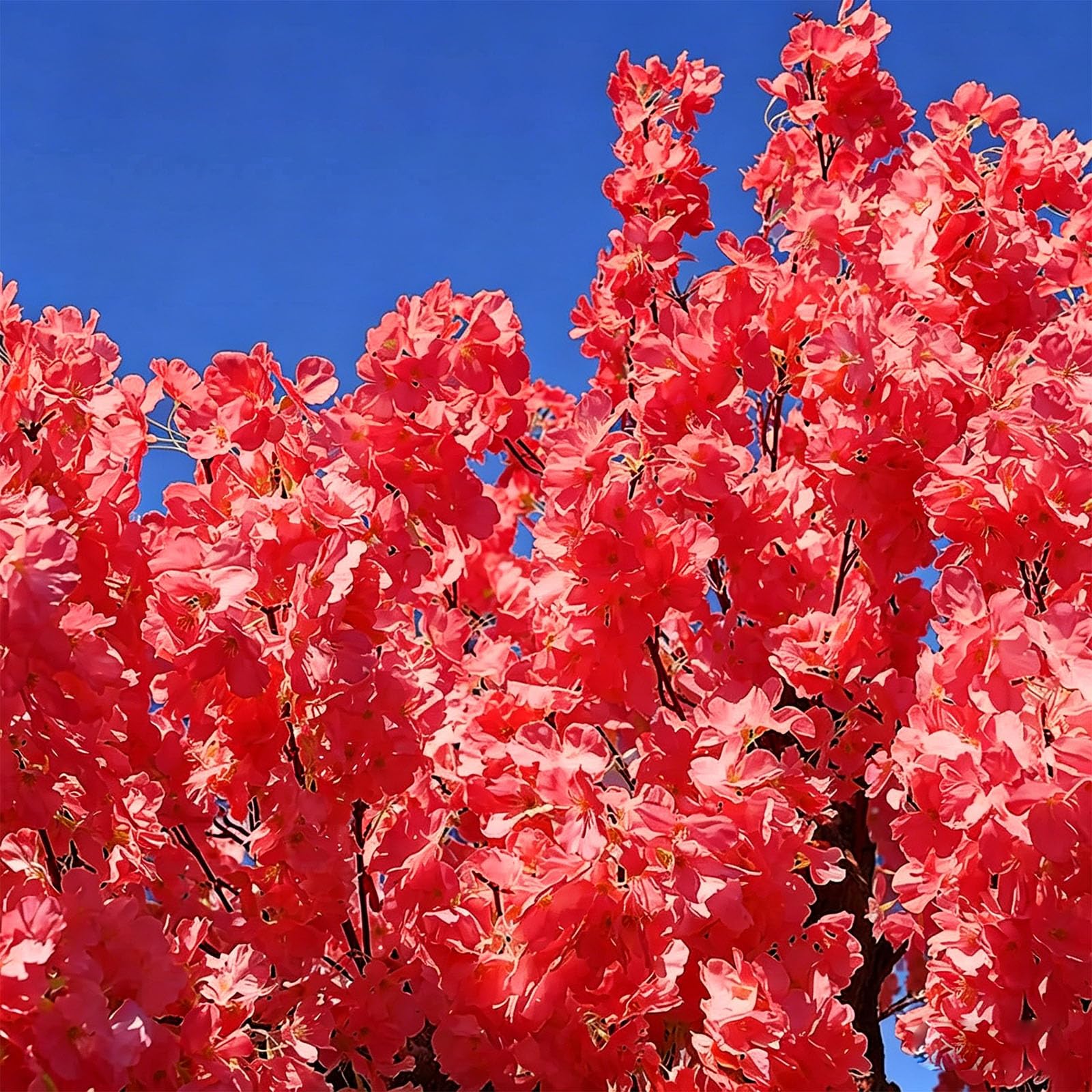 Grandes áRboles De Cerezo Artificiales Rojo con Tronco De Madera Natural Y Flores Realistas para Fiesta Boda Hogar Planta Artificial áRbol De Cerezo Simulado,01,160 * 150cm/5.2 * 5ft