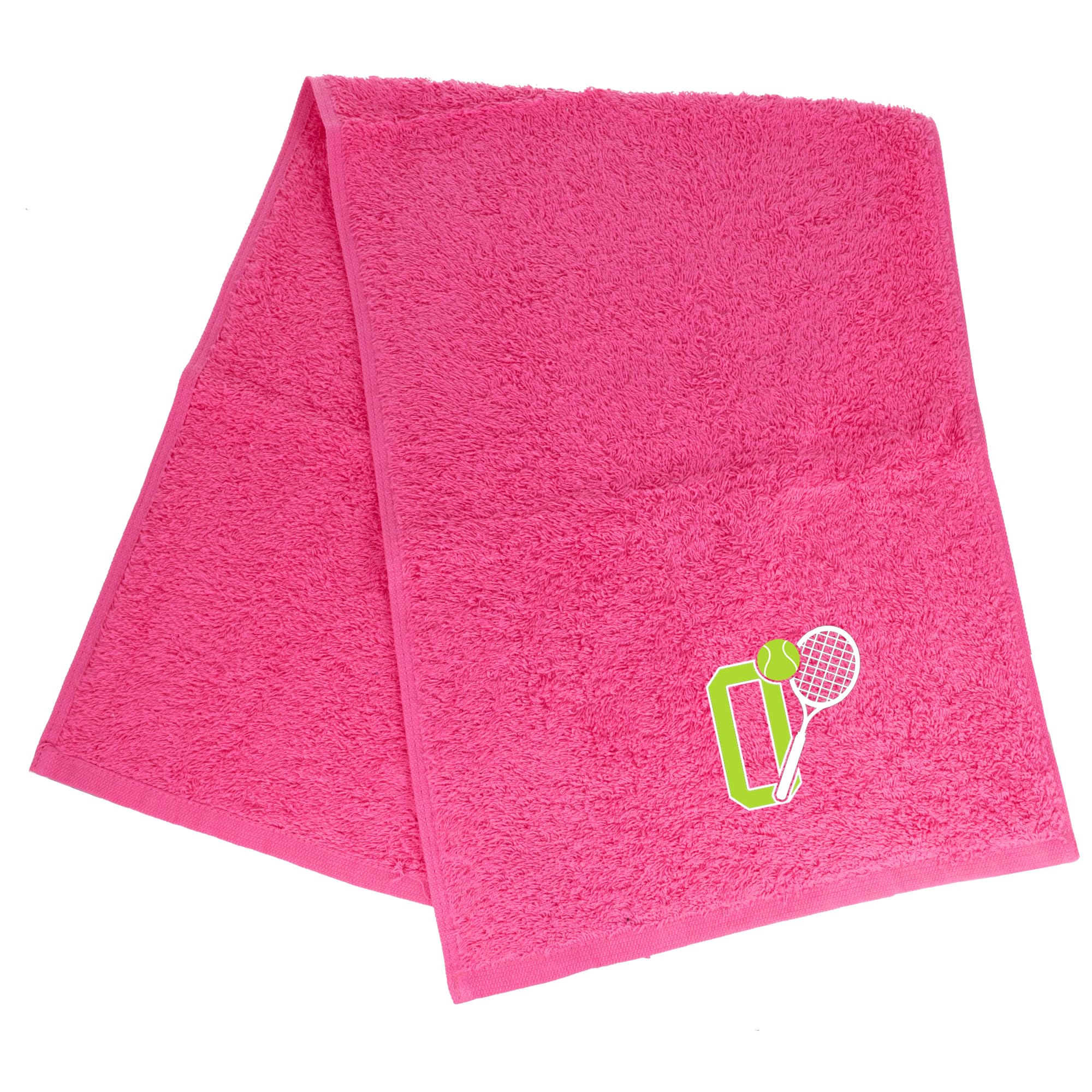 Always Looking Good Tennis Towel with Monogrammed Embroidery Initial Gift for Men & Women, Training Accessory Gift, Gym Towel Present for Tennis Players Birthday, Retirement, Christmas - Pink, O
