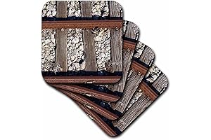 3dRose LLC Railroad Ties Like Coaster, Soft, Set of 8