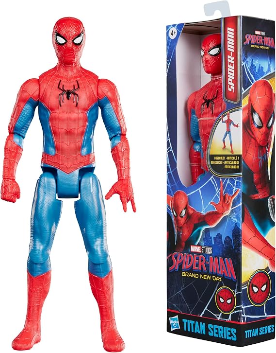 Marvel Spider-Man: Yepyeni Bir Gün Titan Serisi Aksiyon Figürü, 4 Yaş ve Üzeri Çocuklar için 29,2 cm Süper Kahraman Oyuncakları