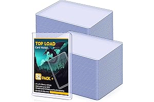 32-Count Topload Trading Card Protectors - Durable Hard Plastic Sleeves for Collectible Sports Cards
