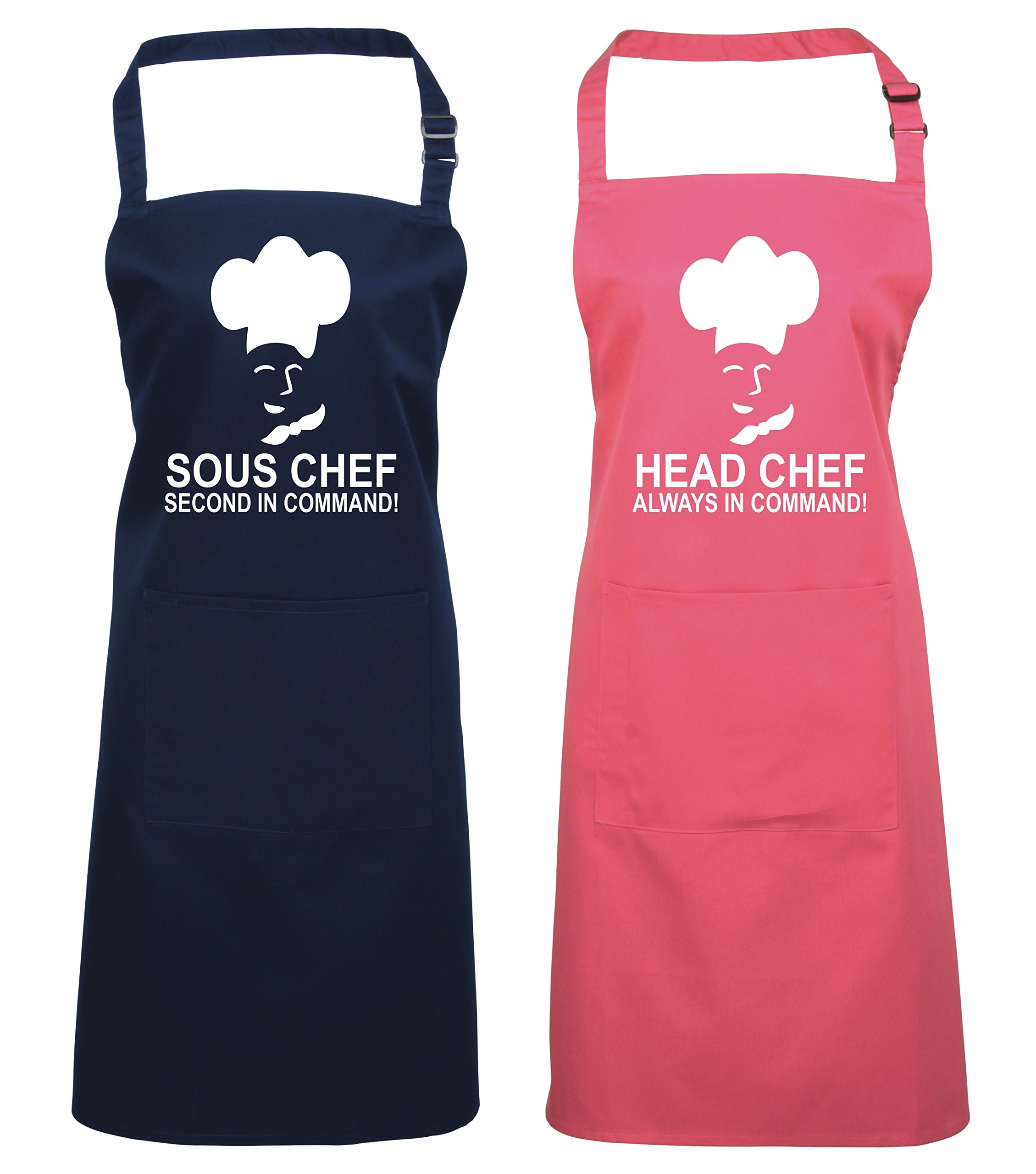 Edward Sinclair FUCHSIA | HEADCHEF | & NAVY | SOUS CHEF | Matching | Apron | gift set