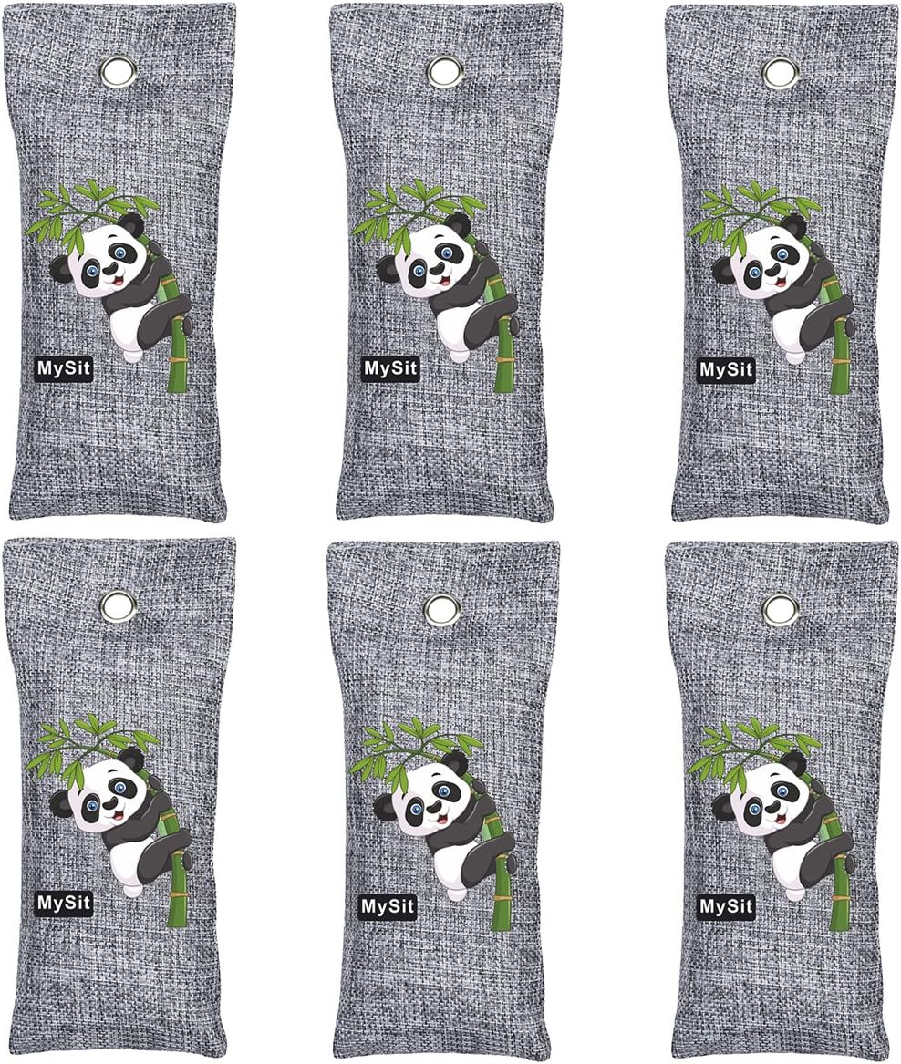 Herrman Air Purifying Bags, Portable Shoe Deodorizer Deodoriser Bamboo Charcoal Bag Odor Eliminator Absorber, Absorbs Odors in Shoes, Gym Bags,Backpacks,lockers, laundry bags and Luggage(100g, 6 Pack)