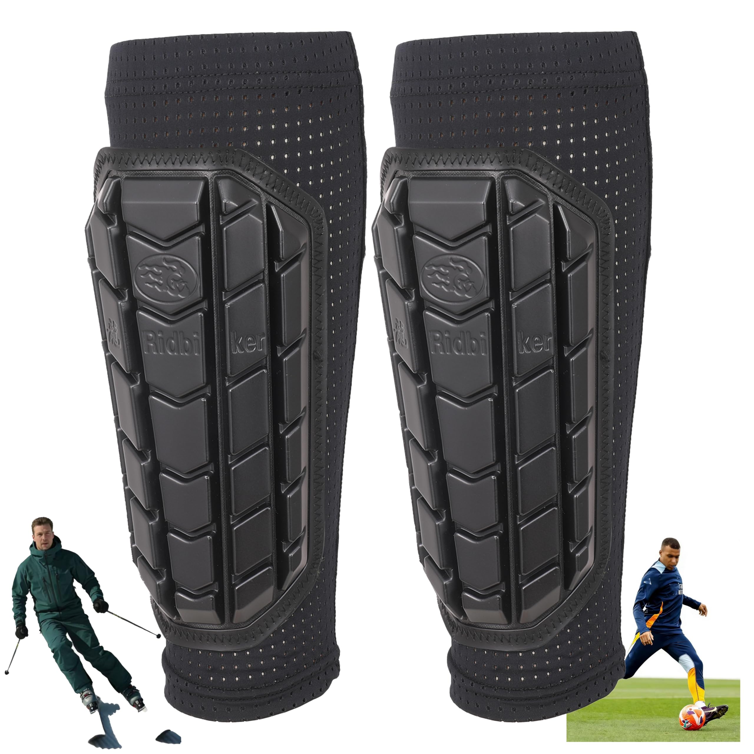 Ski Shin Guards for Kids Youth Adult, Soccer Shin Guards High Impact Resistant Calf Compression Sleeve Shin Guards Soccer for Boys, Protective Soccer