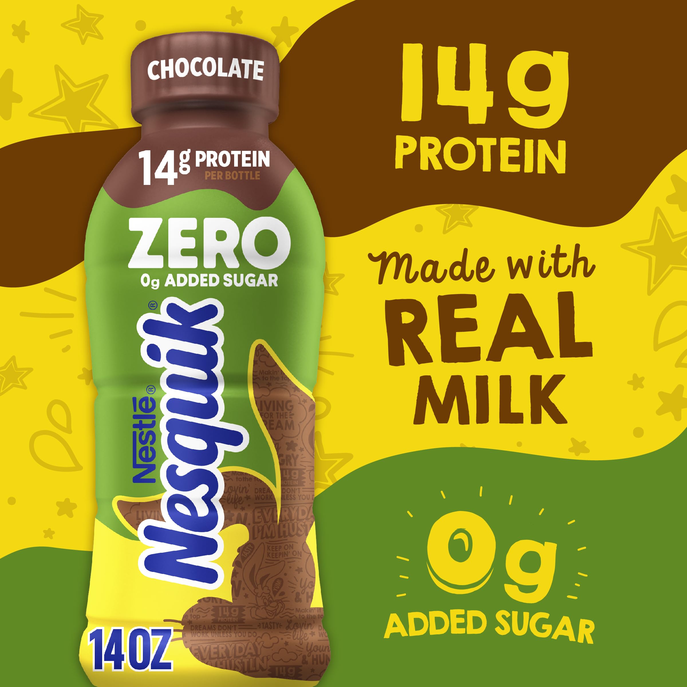 NESTLE NESQUIK Ready To Drink Zero Sugar Aseptic Milk Chocolate 12x14floz