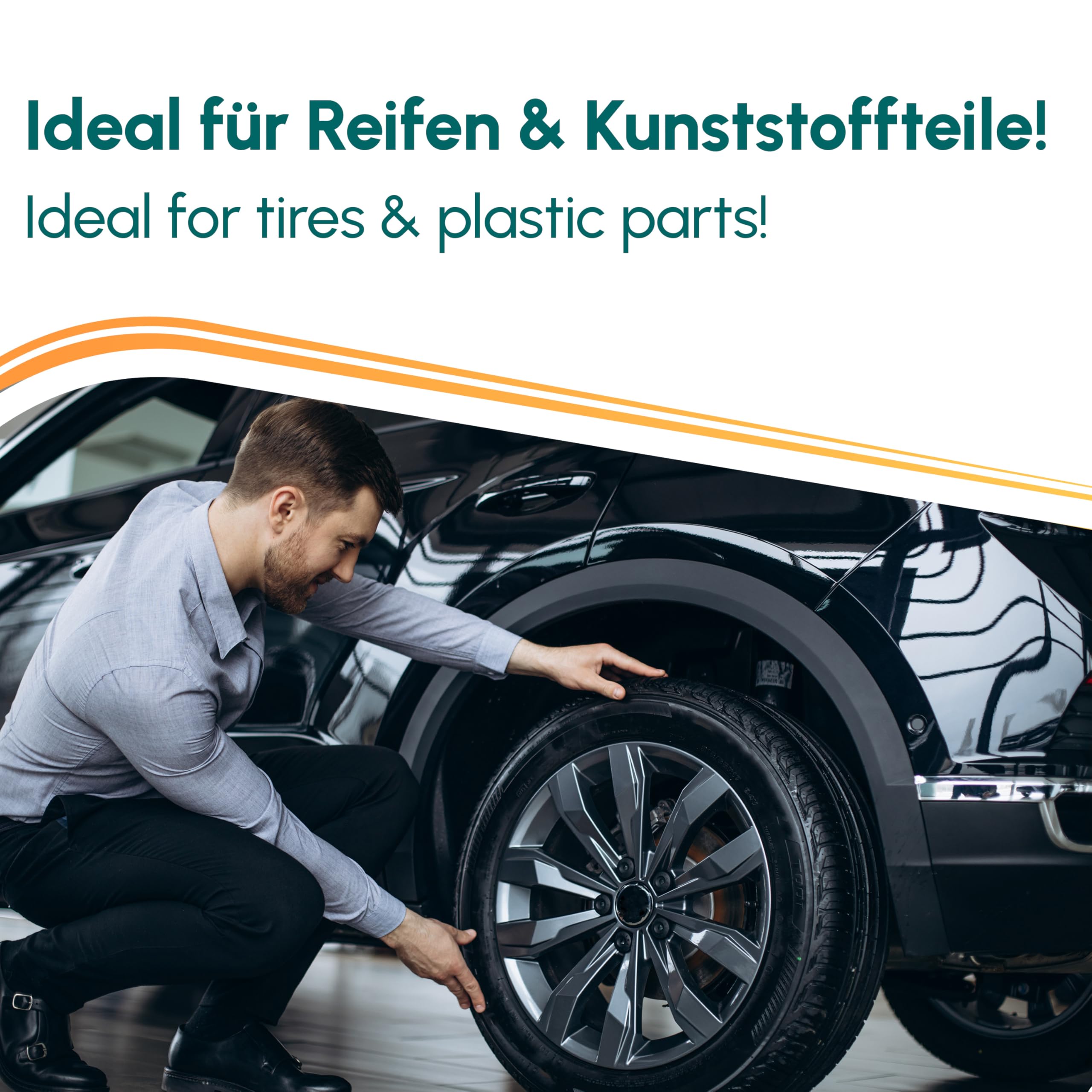 INOX® Reifenglanz - 5L Soin pour pneus et plastiques de voiture & soin pour caoutchouc pour l'extérieur - Noir - Entretien pour pneus et brillance - Entretien et nettoyant pour pneus de voiture - Noir