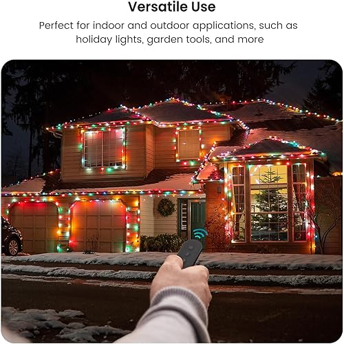 Miniatura 3 de TREATLIFE Toma de control remoto inalámbrico para exteriores, enchufes de control individual 2 en 1, interruptor de salida eléctrico IP64 resistente