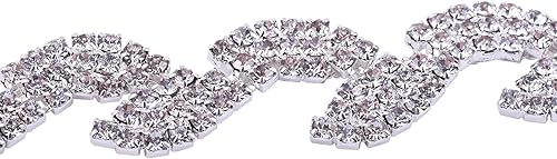 Miniatura 10 de KAOYOO Cadena de diamantes de imitación de cristal en forma de flor de 1 yarda para manualidades de costura, ropa, bricolaje, adornos de ramo de