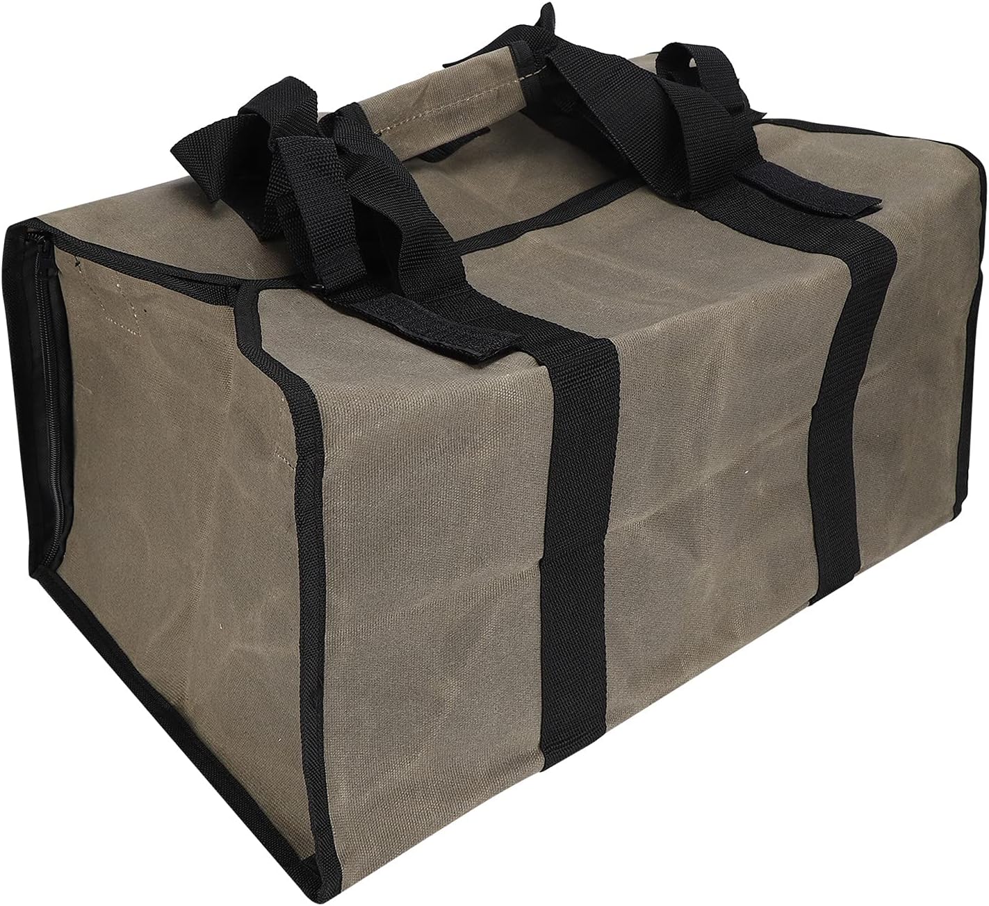 Log Tote Bag Carrier, Water Resistent Wax Canvas Fireplace Firewood Holder, Portable Firewood Carrier Bag with Handle for Indoor Fireplace Hearth