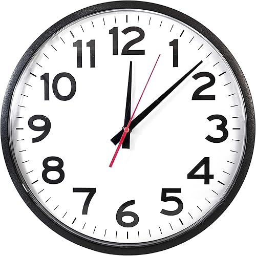 Ultimate Wall Clock | 10 Inch | Silent | Round | Quartz | Black | Kitchen | Office | Bedroom | Study | Classic | Indoor | Outdoor | Unbranded | Battery Operated | Modern Décor | Sweeping