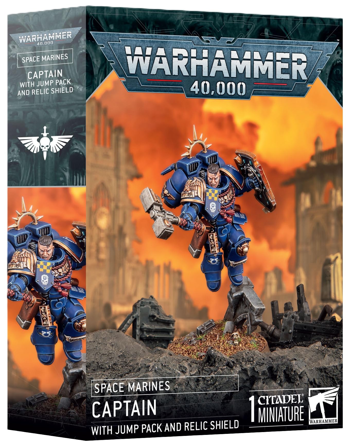 W40k: Space Marines - Captain with Jump Pack and Relic Shield (1 Figur)