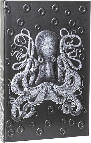 Ebros Gift Fantasy Necromancy Alchemy Kraken Sea Monster Titan Octopus Skull Journal - Diario de tapa dura en relieve con cinta de marcador de 8.25