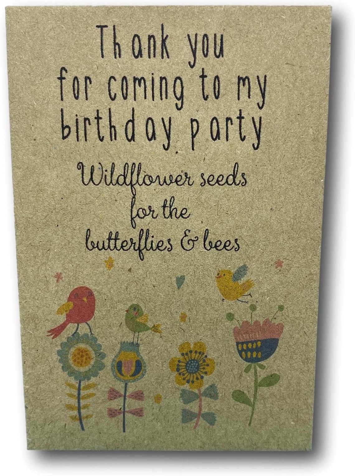 10 x Birthday Wildflower Seed Packets Envelopes - Eco Plastic Free Party Bag Fillers, Unpersonalised, Contains Seed, Prize, Childrens Party Present, Garden Gift, Goody loot Swag Bag Filler