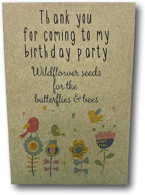 Waystosaythankyou 30 x Wildflower Seed Packets - Birthday Party Bag Fillers - Prime UNPERSONALISED Quick Dispatch