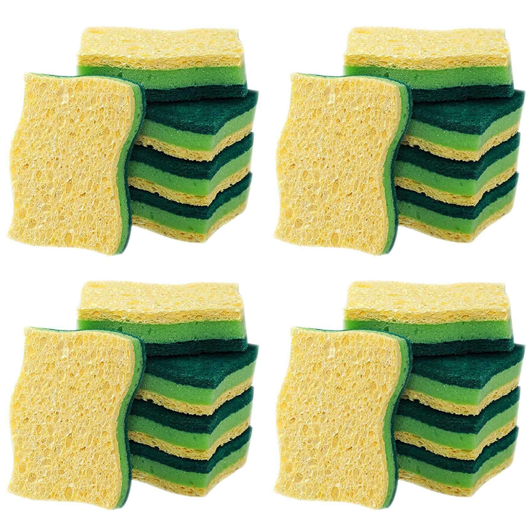 Hndhbfgrt Non-Scratch Cellulose Household Kitchen Sponges, Dishes Sponge 20 Packages,Multi-Use Dish Scrubber Sponge for Household