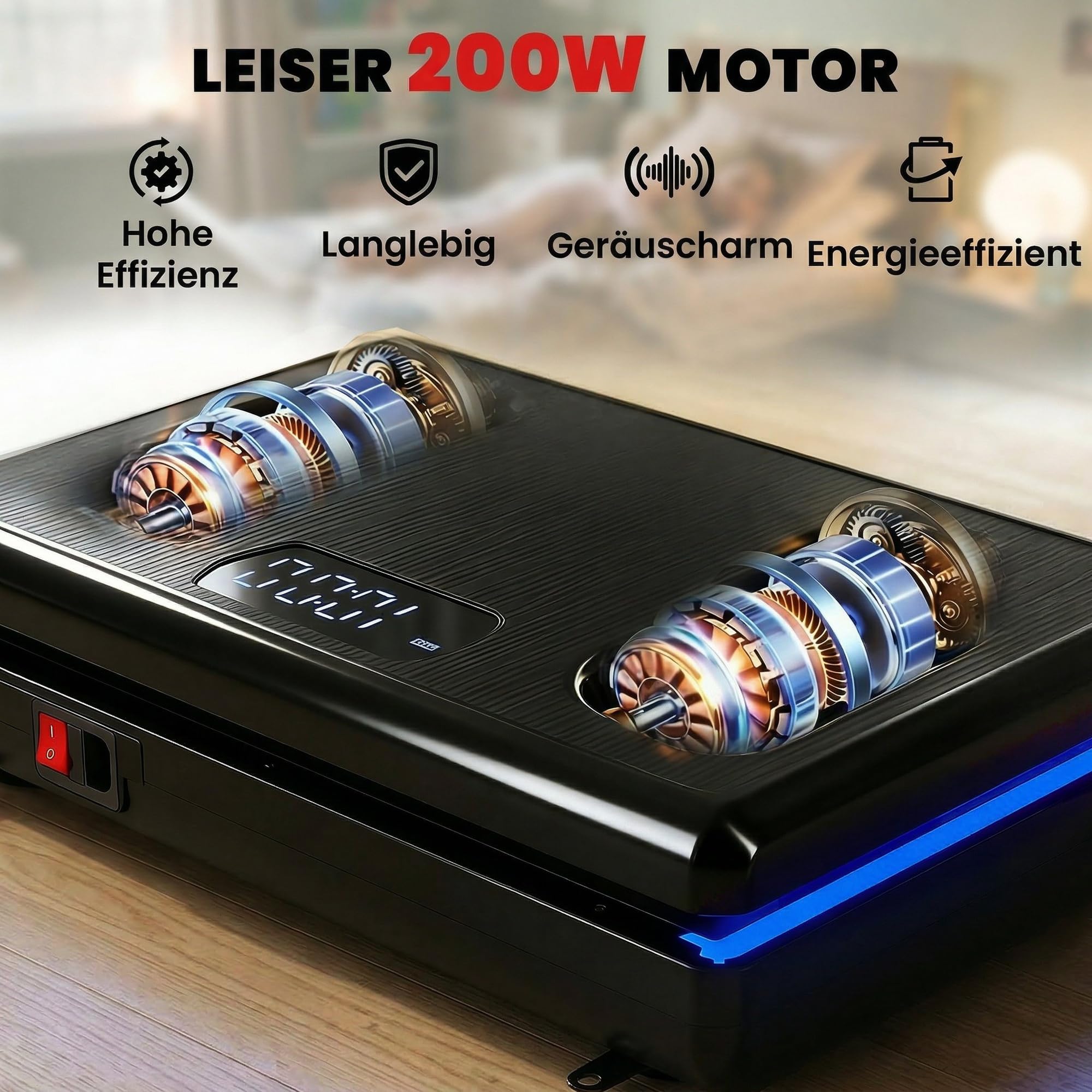 SPORTNOW Vibrationsplatte Rüttelplatte mit 120 Intensitätsstufen 5 Vorprogramm LED-Lichtern Widerstandsbänder rutschfest Vibrationsgerät Kompakt Vibrationstrainer für Muskelaufbau Ganzkörpertraining