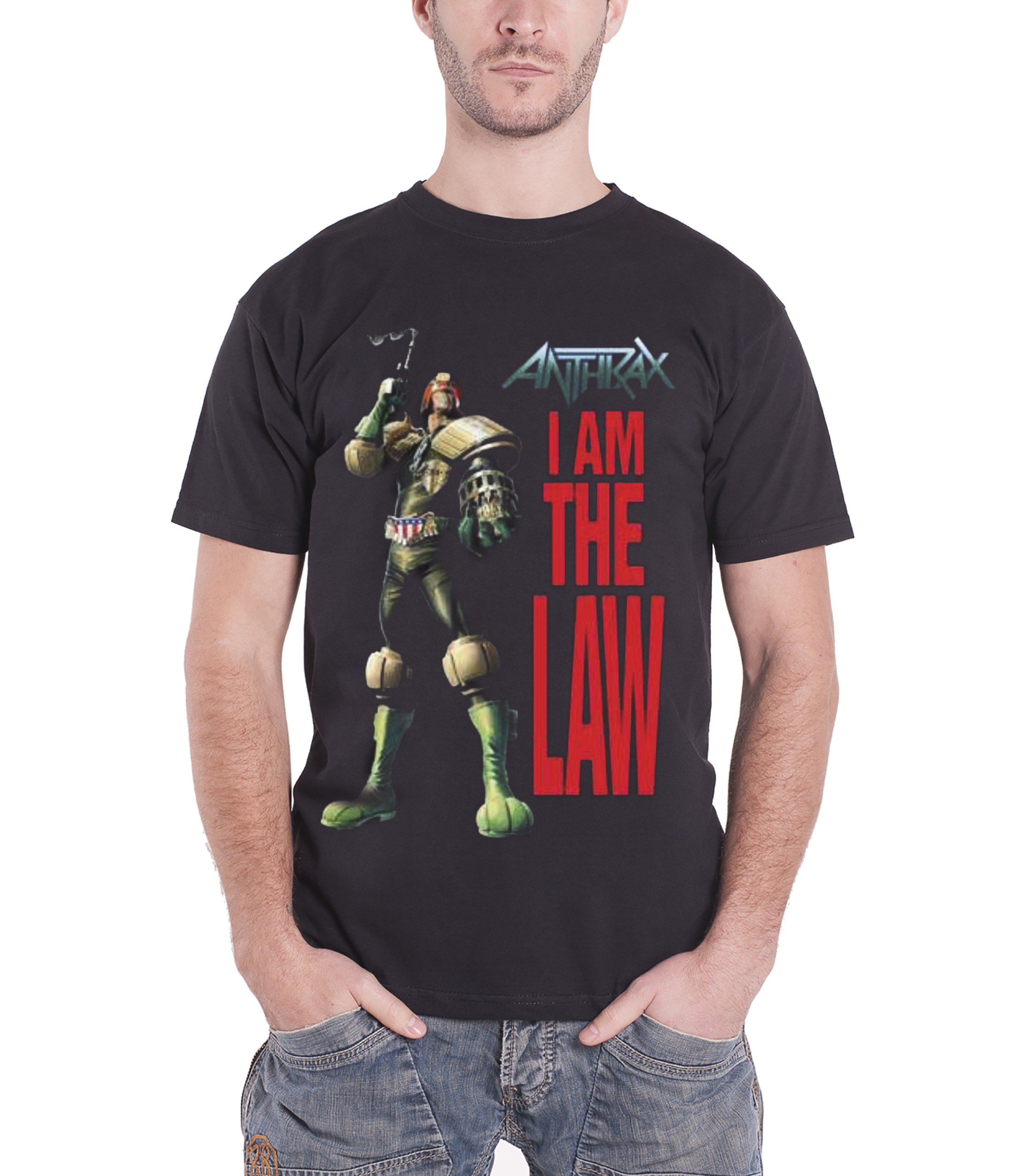 Anthrax Men's Black -I Am The Law- T Shirt: Large