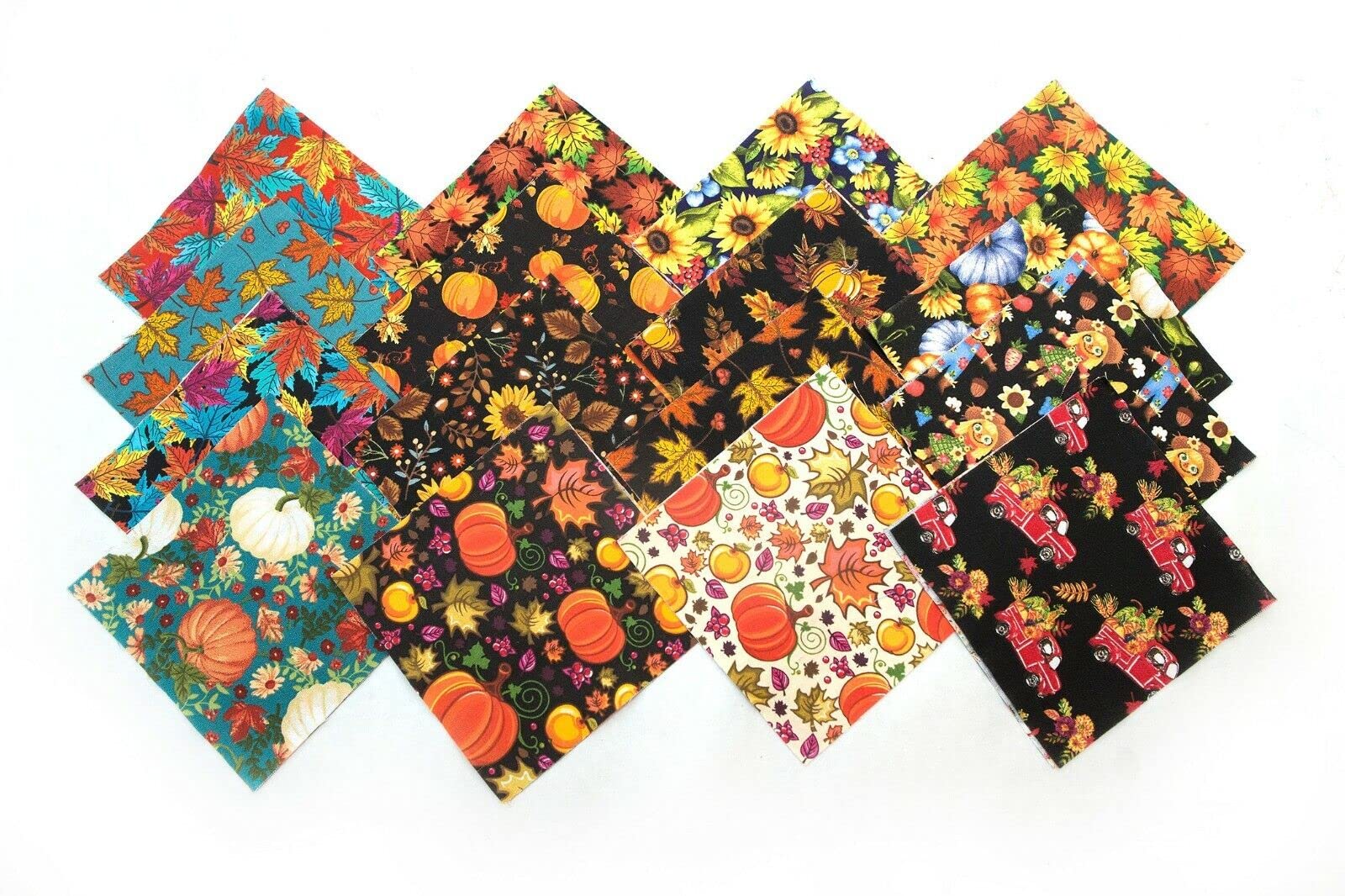 96Pcs Harvest Fall Autumn Pre Cut Charm Pack 5In Squares Cotton Fabric Quilt