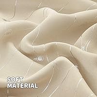 Vista 47 de BGment Room Darkening Curtains 95 Inches Long, Grommet Thermal Insulated Blackout Curtains with Wave Line and Dots Printed for Bedroom, 2 Panels