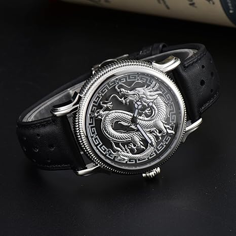 Amazon | SEVEN XII 龍 腕時計メンズ 機械式 ドラゴン文字盤 自動巻き