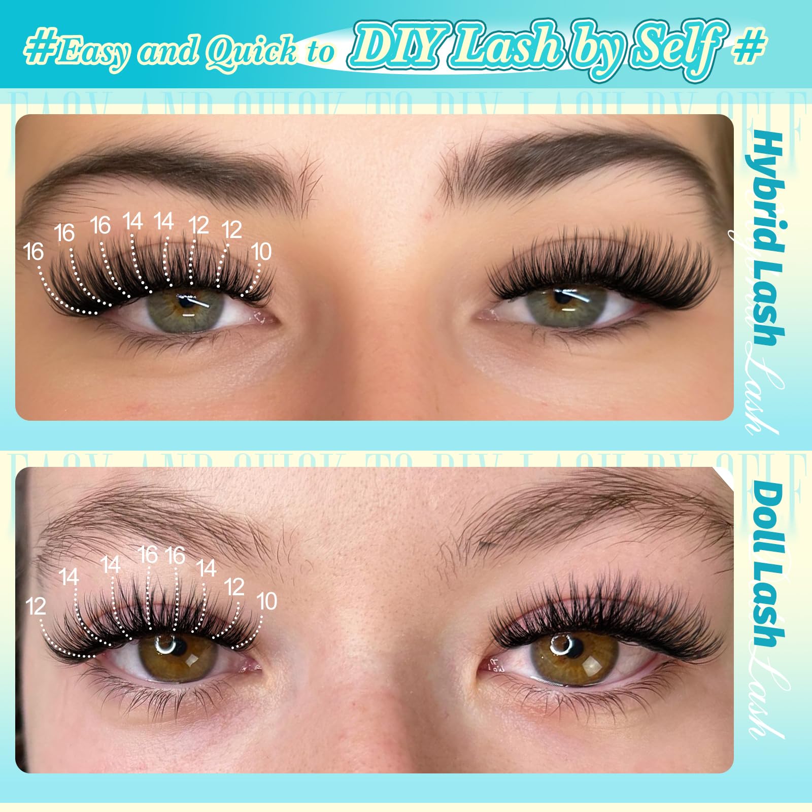 Amazon.com: Yawamica Hybrid Lash Clusters Kit C Curly Lash
