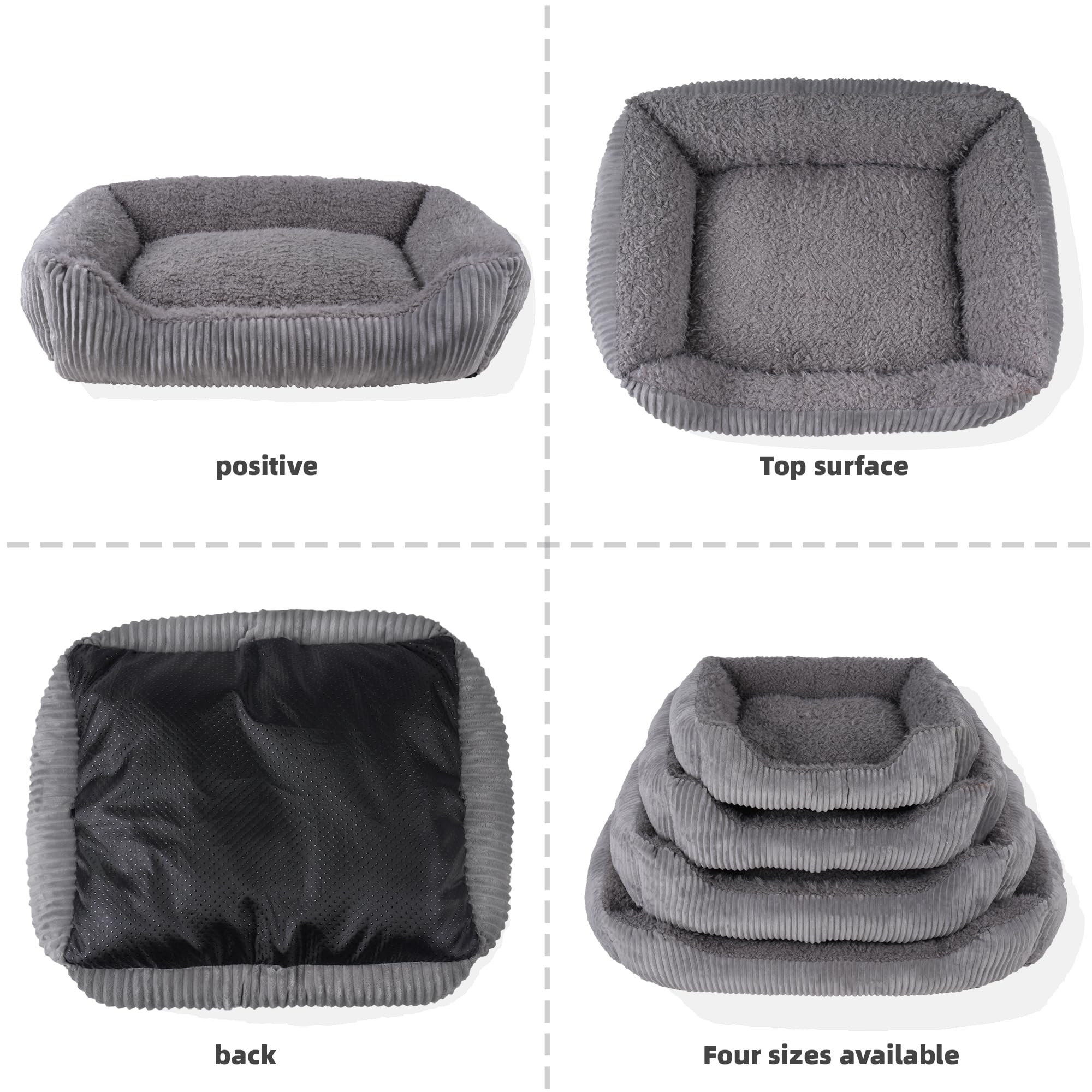TWDEPART Sofá cama para perro, cama para cachorros, perros y gatos (gris, pequeño) (gris claro, L)