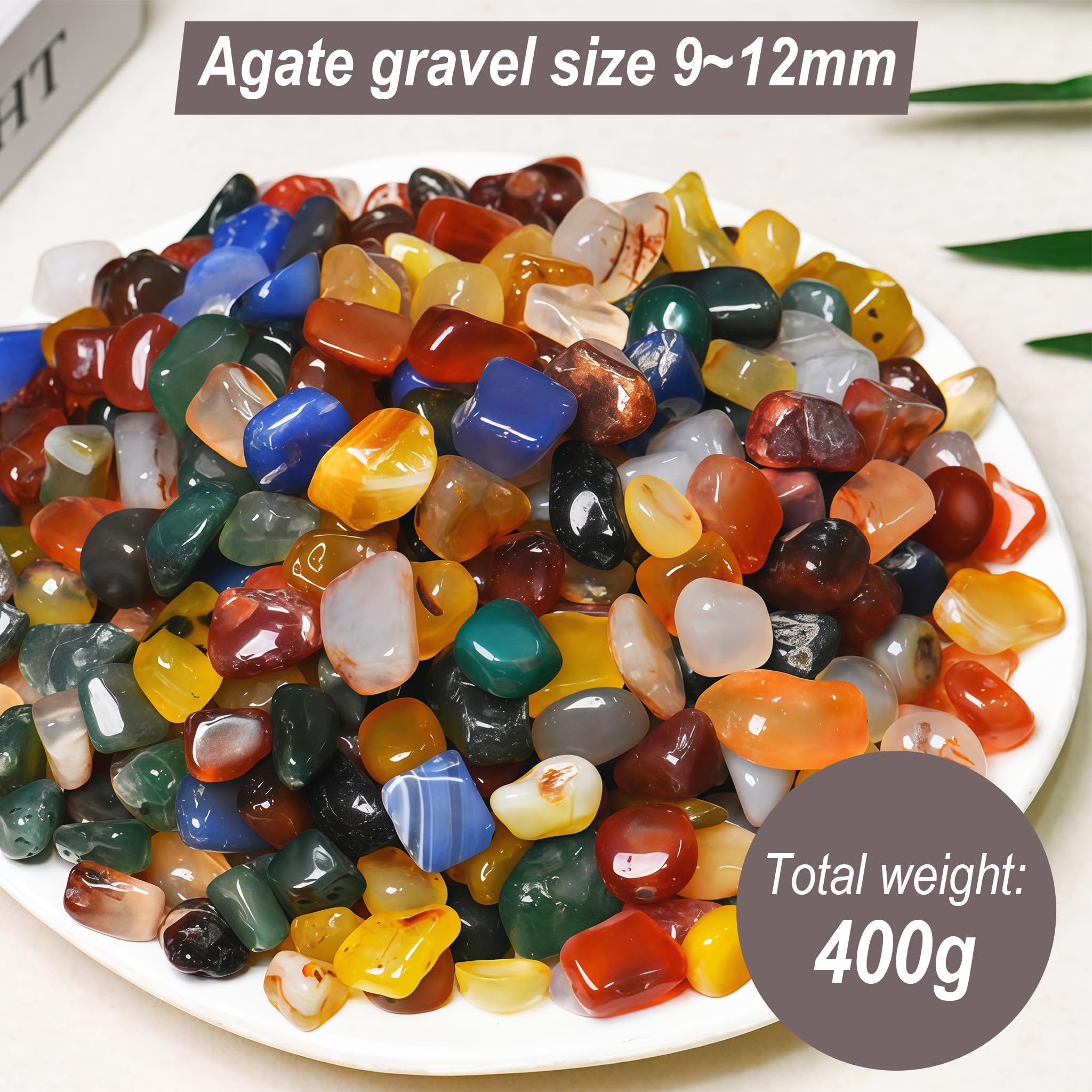 400 g kamienie dla dzieci, Tumbled Stones 11-25 mm półszlachetne mieszanka do poszukiwania skarbów, urodzin, dekoracji i zestawów kamieni szlachetnych