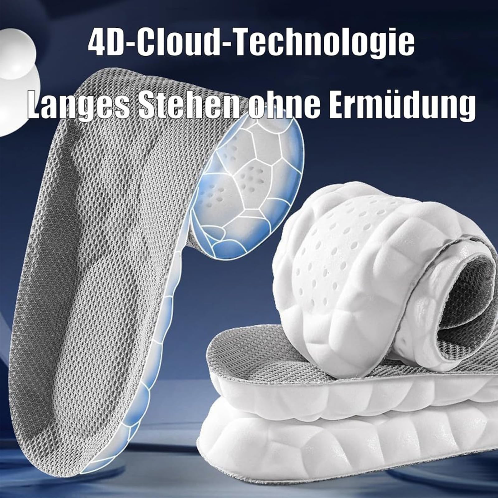 Stepry Einlegesohlen, Stepry - Komfort Einlegesohlen, 4D-Memory-Schaum Plantarfasziitis Einlagen mit Fußgewölbeunterstützung, Leicht & Atmungsaktiv, für Gehen ist Einfacher(B+B+B,41-42)