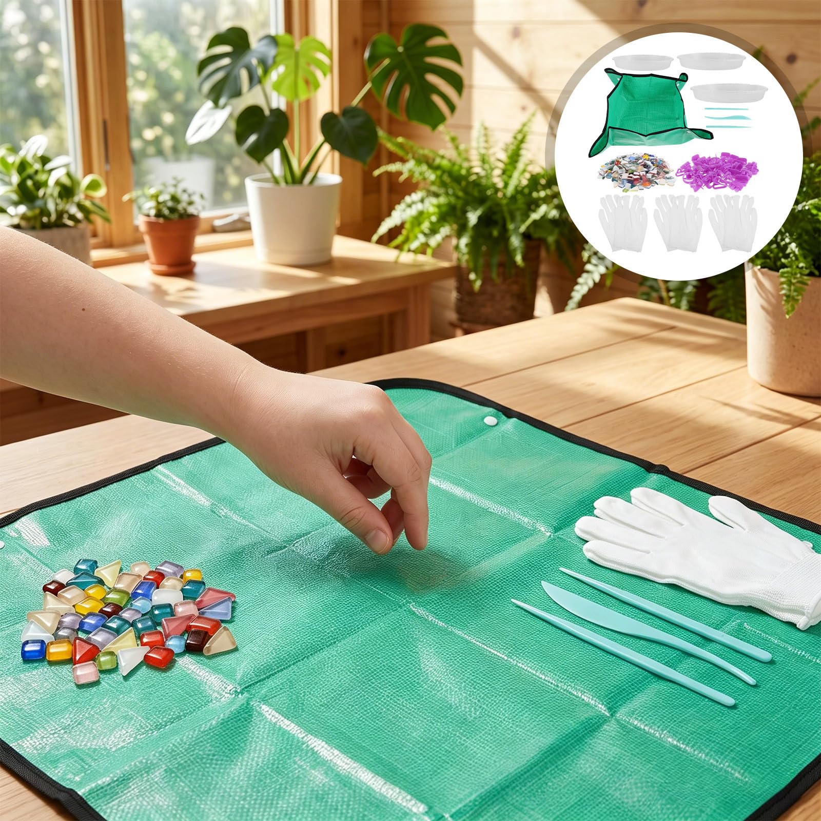 Kit de Dalles de Mosaïque Soi-même pour Jardin, Moules Modulaires