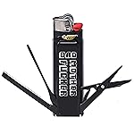 LighterBro BMF - Stainless Steel Sleeve to Transform Your Pocket Lighter - Lighter Case with Poker, Super Sharp Knife & Scissors, Bottle Opener, Screwdrivers, & Keychain Holder