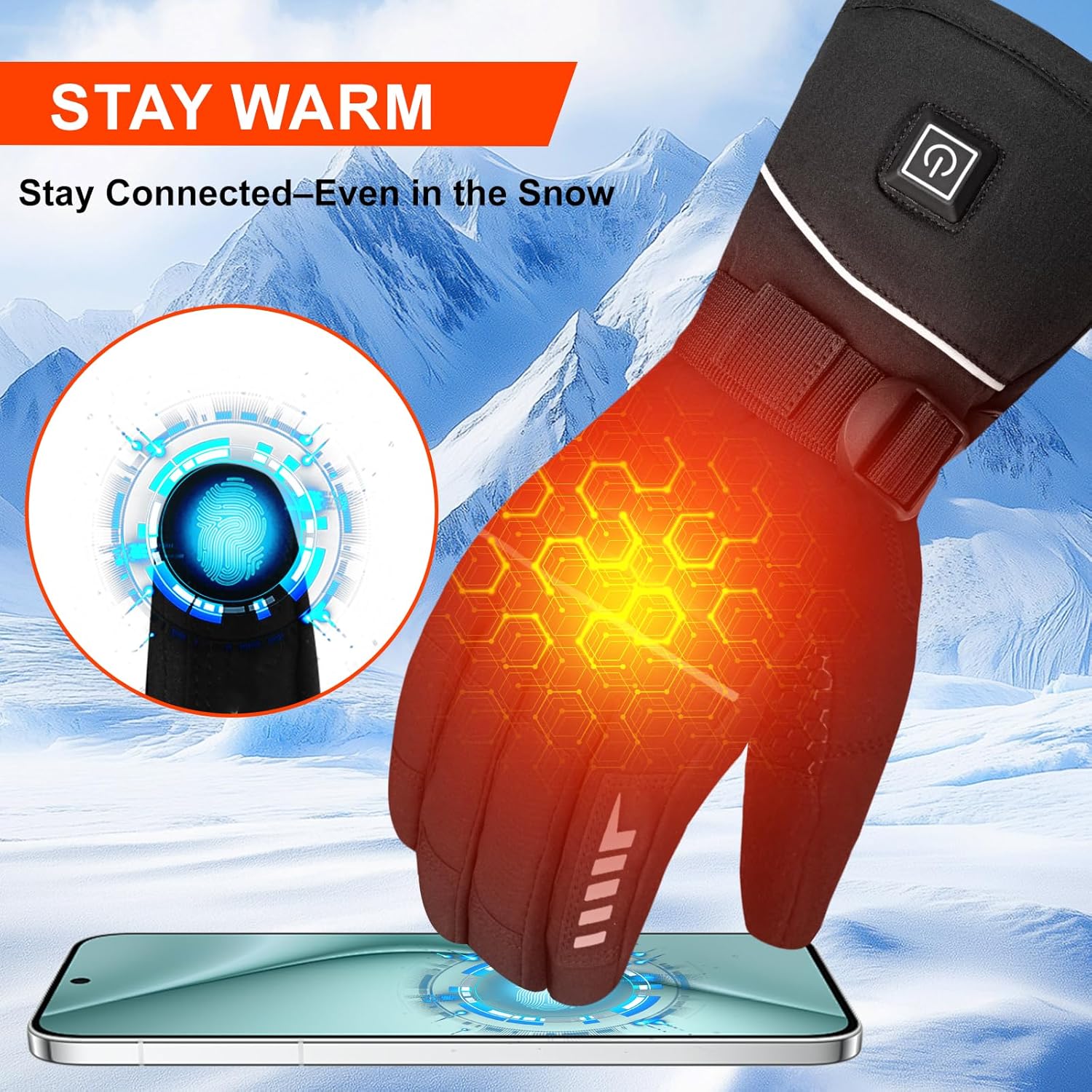 Heated Gloves for Men Women Rechargeable Liner Gloves Thin Heated Running Hiking Gloves Women