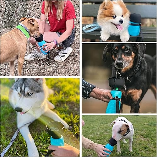 Miniatura 6 de Botella de agua portátil para perros (17 onzas22 onzas), botella de agua plegable 2 en 1 de viaje para perros, dispensador de agua para perros a