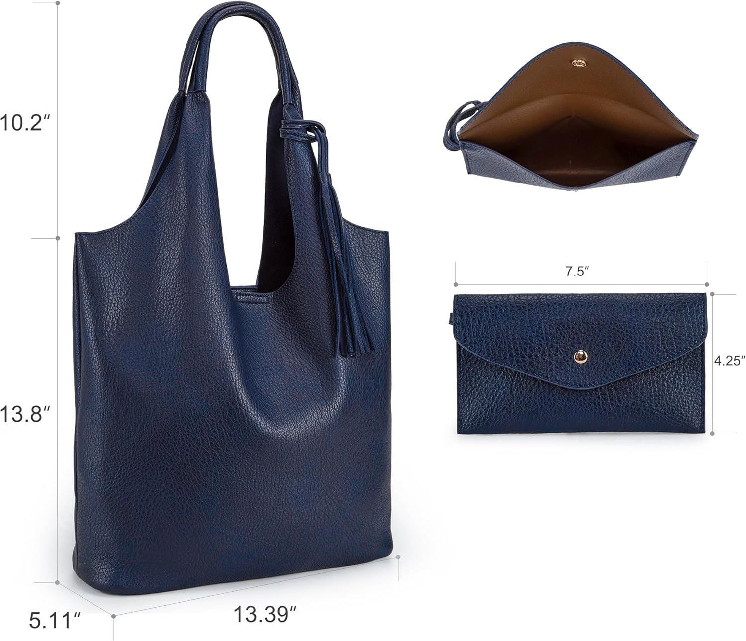 Montana West Slouchy Hobo Bags for Women Soft Designer Shoulder Purses Ladies Top Handle Handbag - Image 6