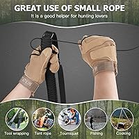 Vista 7 de Eslinga de rifle de 2 puntos, eslinga de paracord 550 para rifle con giratorios de triple bloqueo y correa de longitud ajustable rápida para tiro