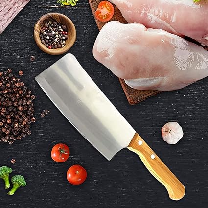 OAHU Cleaver Knife 7 Inch - Comfort-Pro Series - High Carbon Stainless Steel (Wooden Handle)