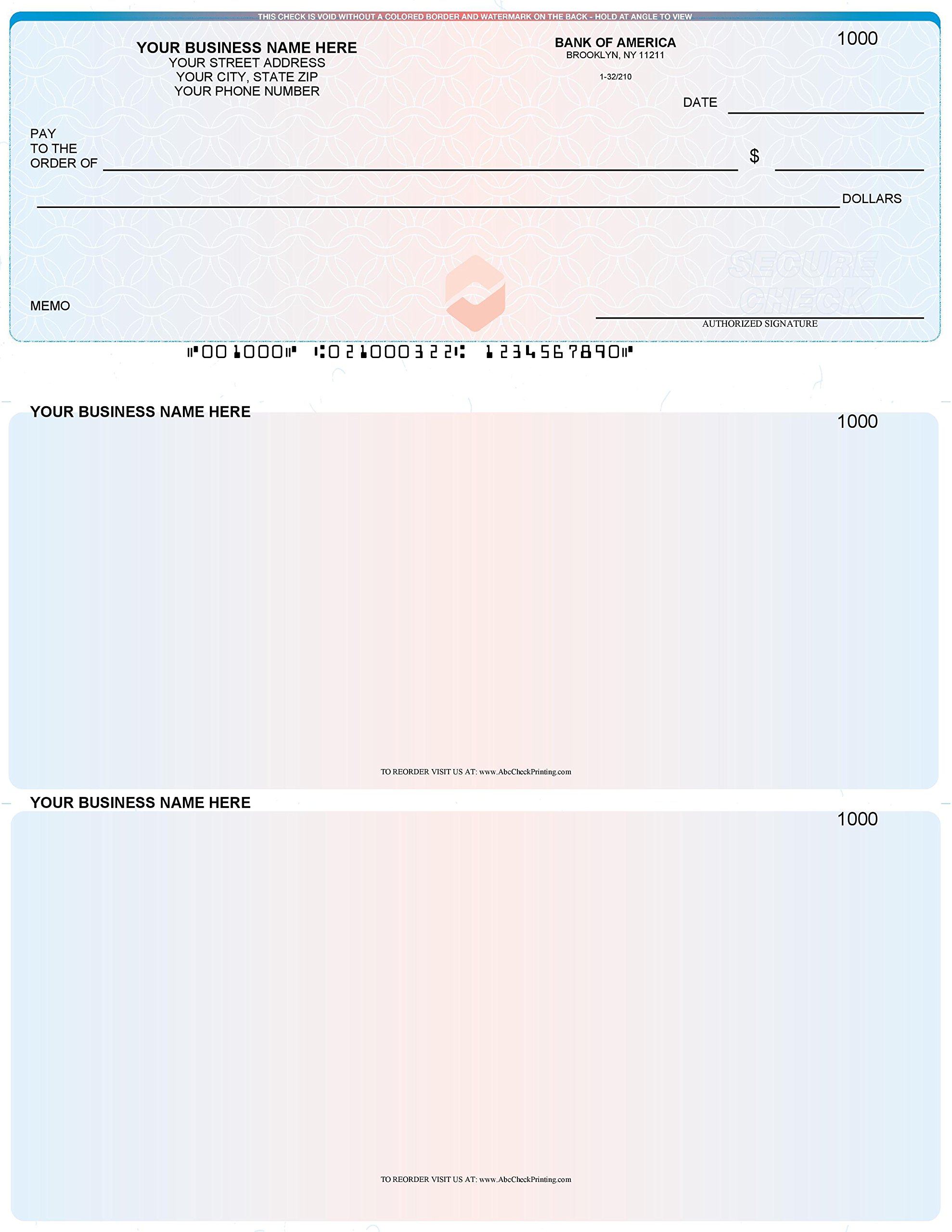 ABC Computer Voucher Checks Compatible w/Quick Books Check on Top, Chain Prismatic (500)