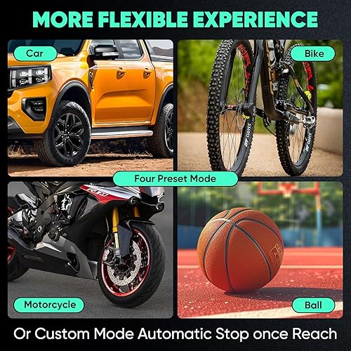 Miniatura 7 de Inflador de neumáticos BY01, compresor de aire portátil para neumáticos grandes, bomba de aire inteligente con doble cilindro, Clourful Digital