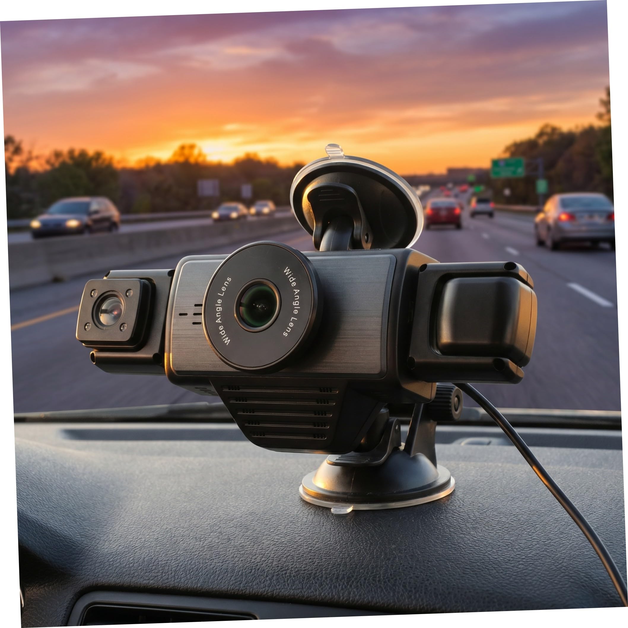 Videoregistratore Auto a Cinque Vie 2k in Abs Nero con Wifi
