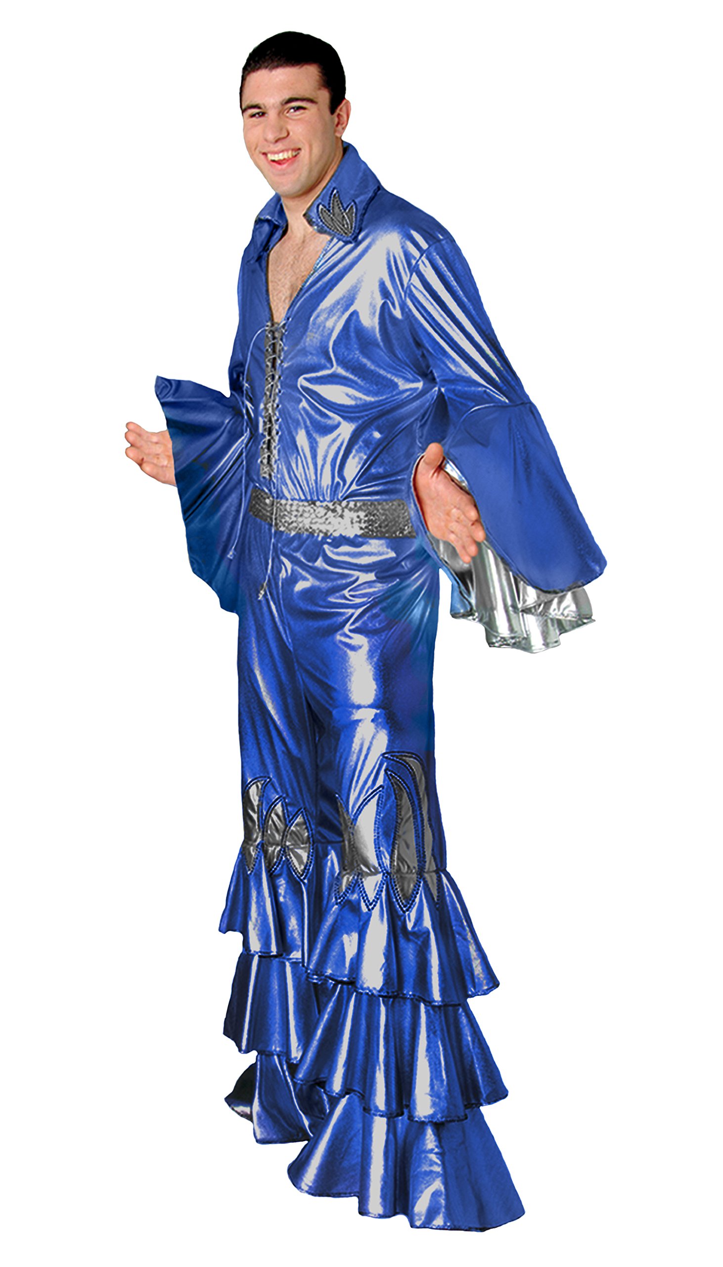 Tabis Characters Mens Disco Shirt Theatrical Quality Costume Blue Large