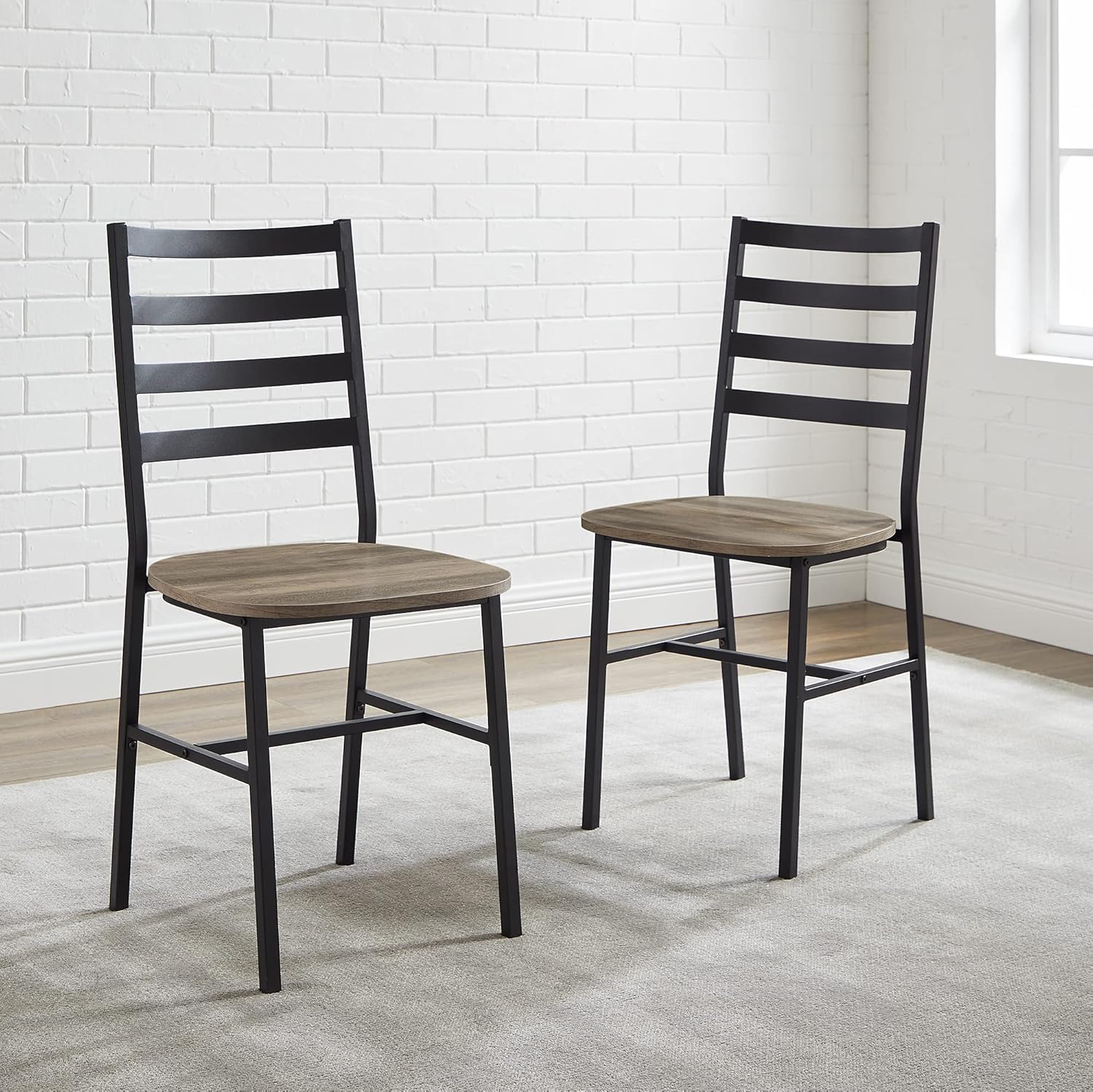 Amazoncom Walker Edison Ladder Back Industrial Farmhouse Wood And Metal Armless Dining Chairs Kitchen Amazoncom Walker Edison Ladder Back Industrial Farmhouse Wood And Metal Armless Dining Chairs Kitchen