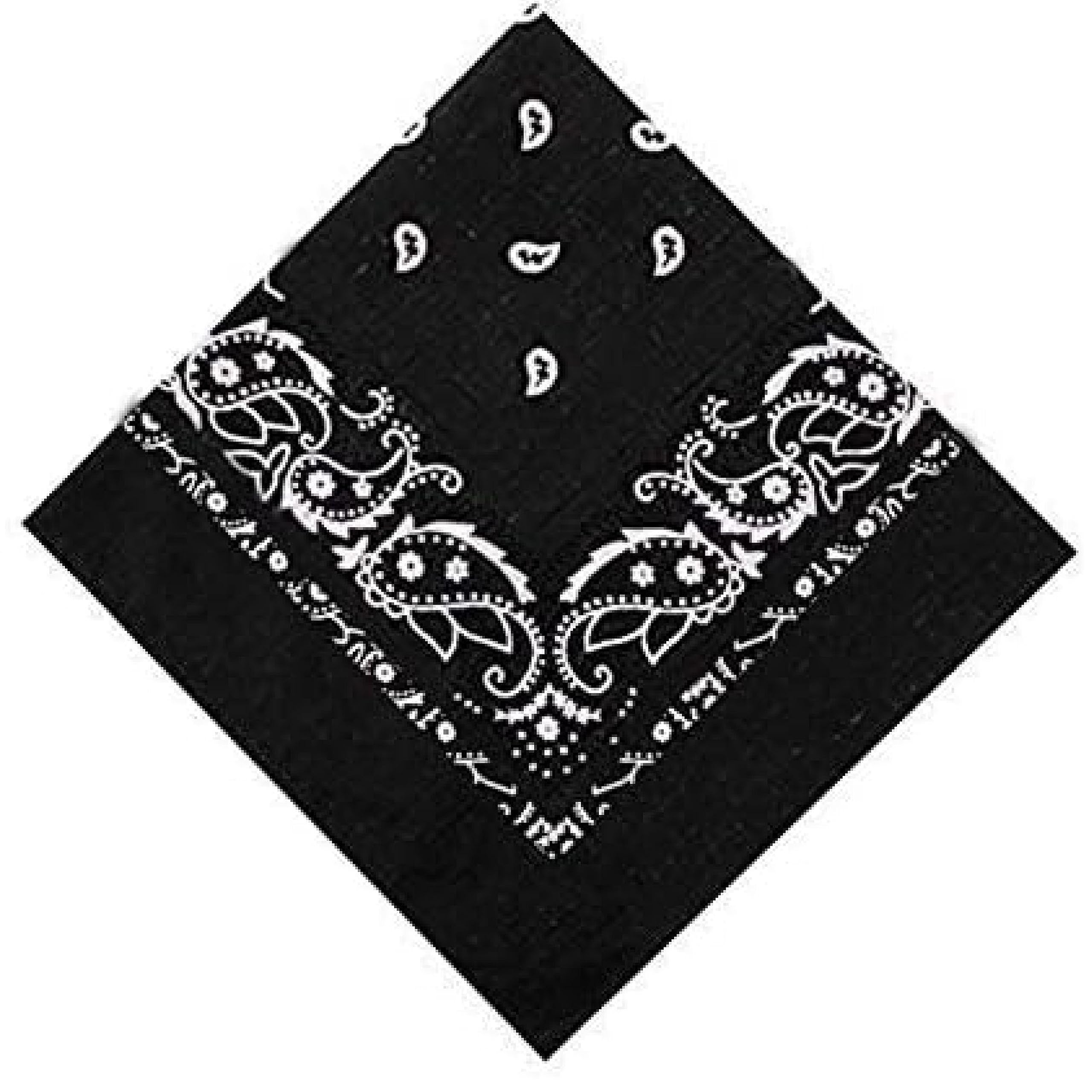 Lizzy Women's Black Paisley Multifunctional Bandana's Headwear Neckwear Neckerchief Cycling Cowboy Scarf Head Neck Gaiter - Mens Multipack Assorted Men Hair Pirate Bandana (Black)