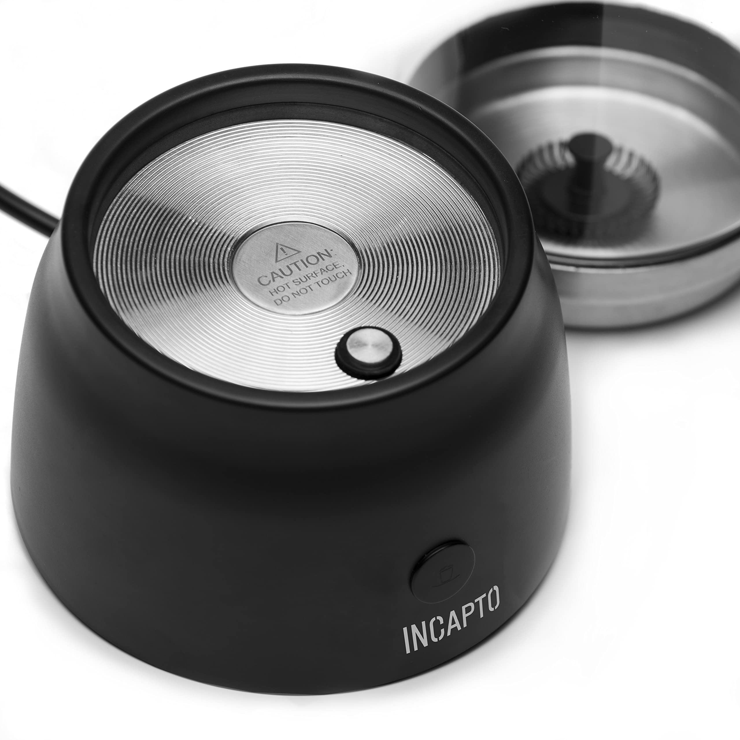 Incapto Coffee - Automatyczny spieniacz mleka | Kolor czarny | Pojemność 100-150 ml | Capuccinator | Parowiec do mleka i napojów warzywnych | Zimno i na gorąco