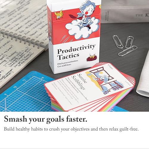 Miniatura 4 de Tarjetero de tácticas de productividad, herramienta de negocios para mejorar tus hábitos, enfoque y mentalidad para hacer las cosas, 54 cartas en un