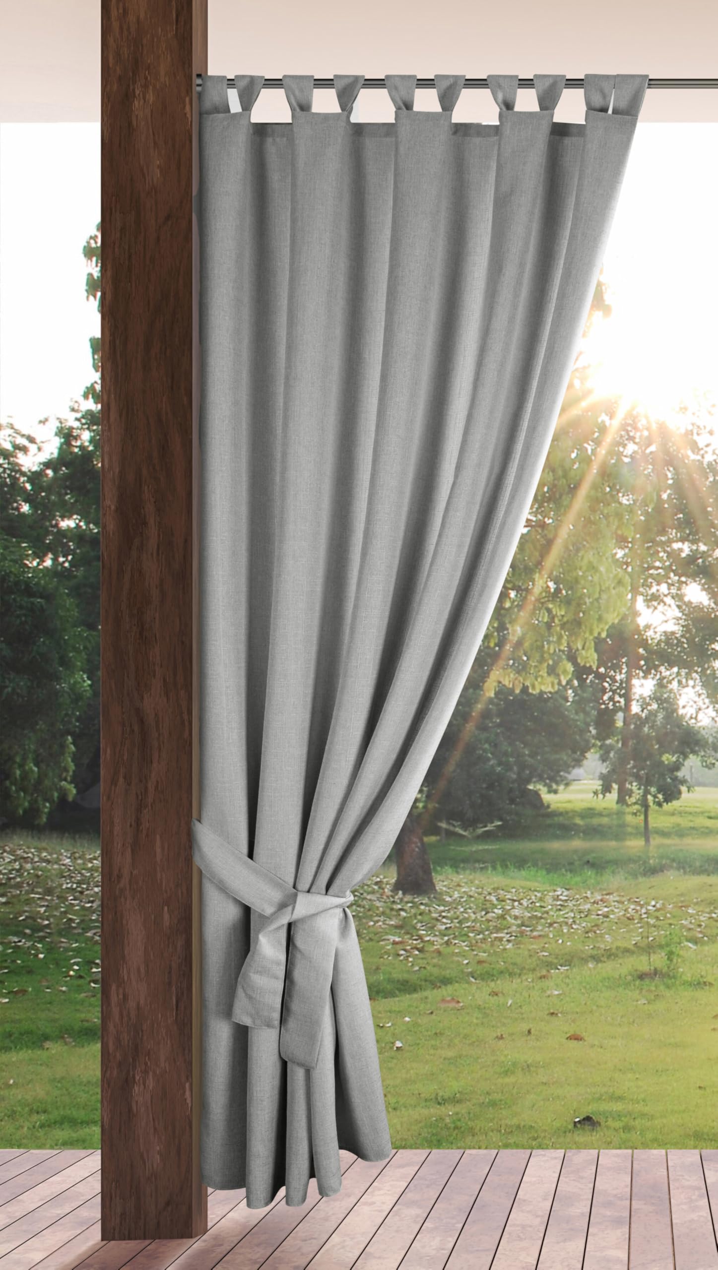 Eurofirany Garden Outdoor Curtain with Loops, Pack of 1, Opaque and Weatherproof, UV Protection, for Balcony, Patio, Pergola, Gazebo, H 220 x W 155 cm, Mottled Grey
