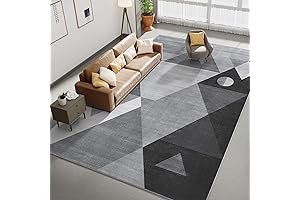 HOMFINE Rugs for Office: Washable & Non-Slip Geometric Design