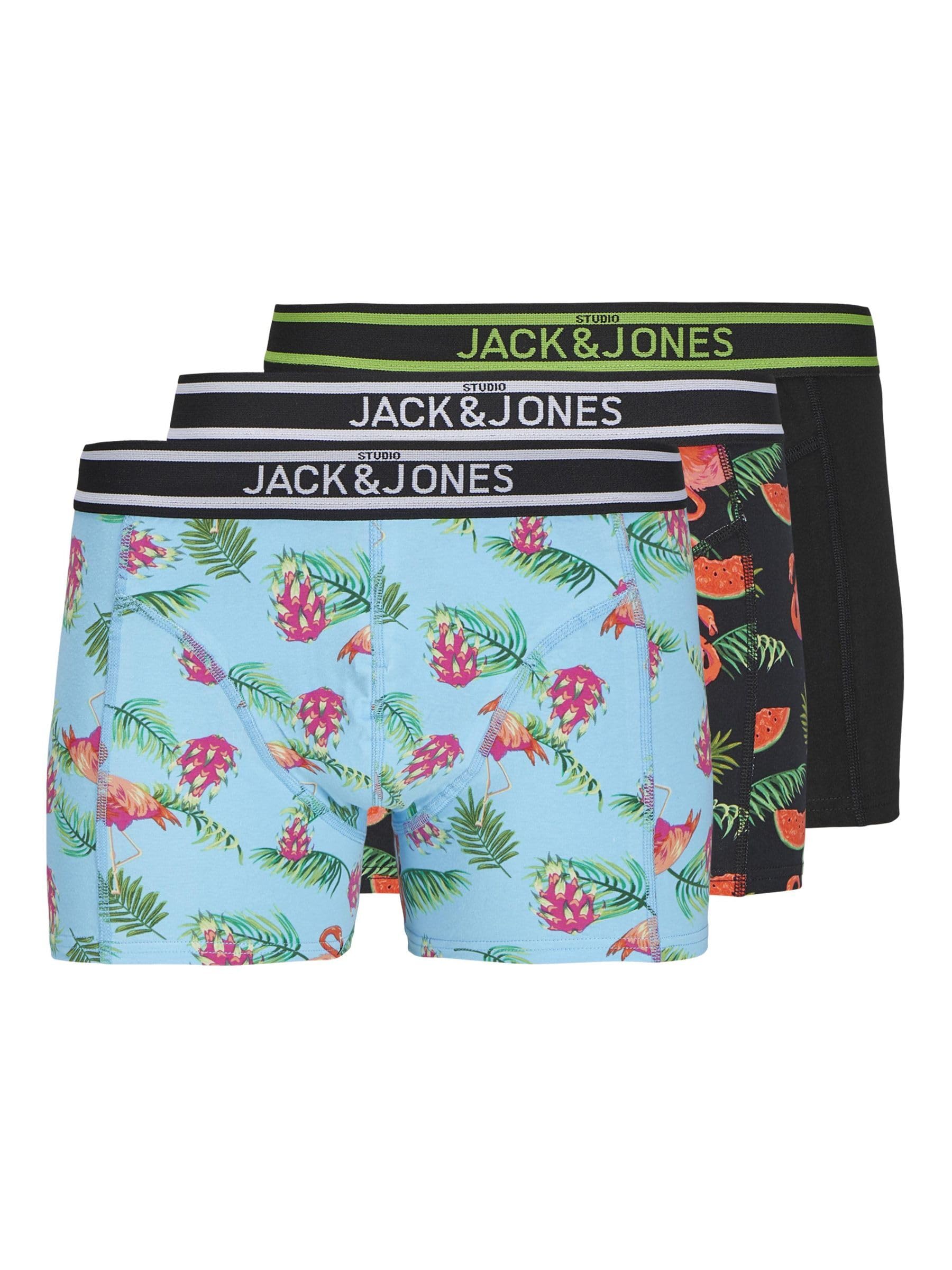 Jack & Jones Men's Black Jacwatermelon Trunks 3 Pack Sn, L (Pack Of 3), L