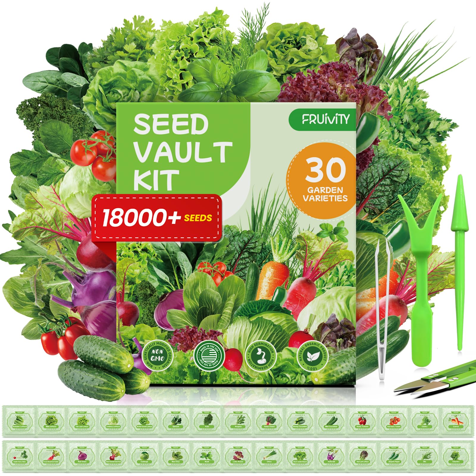 Fruivity 30 Heirloom Seeds Variety Pack