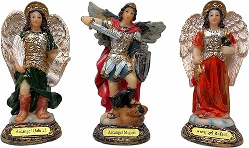 Juego de 3 Arcángeles de 4" Arcángeles Figura Set Arcangel Miguel, Gabrie & Rafael