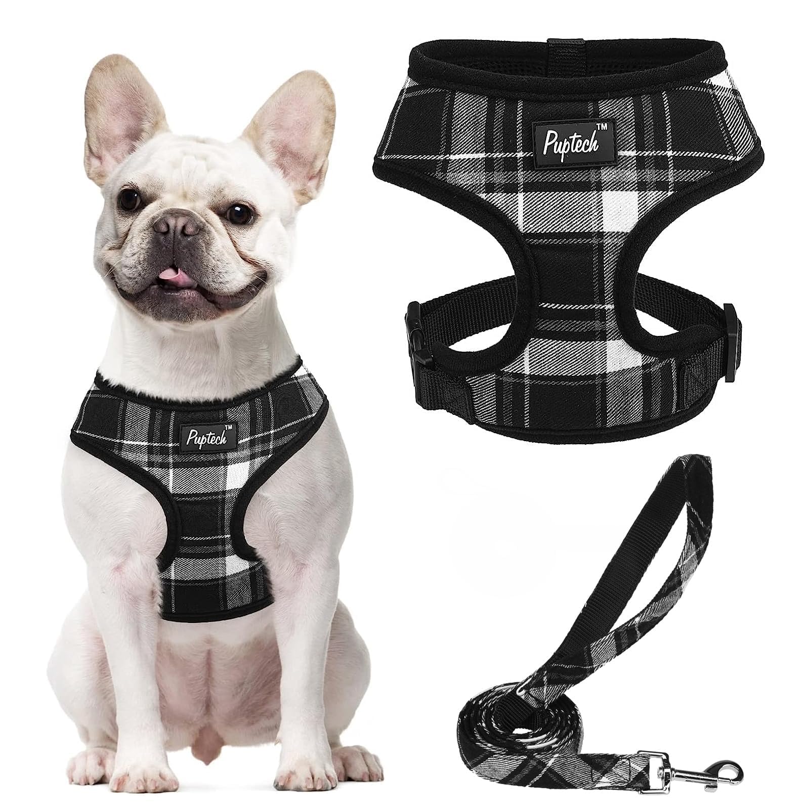 PUPTECK Dog Harness Small Dog Soft Mesh Pet Puppy Cat Comfort Padded Vest No Pull Harnesses and Leash Set — image 1