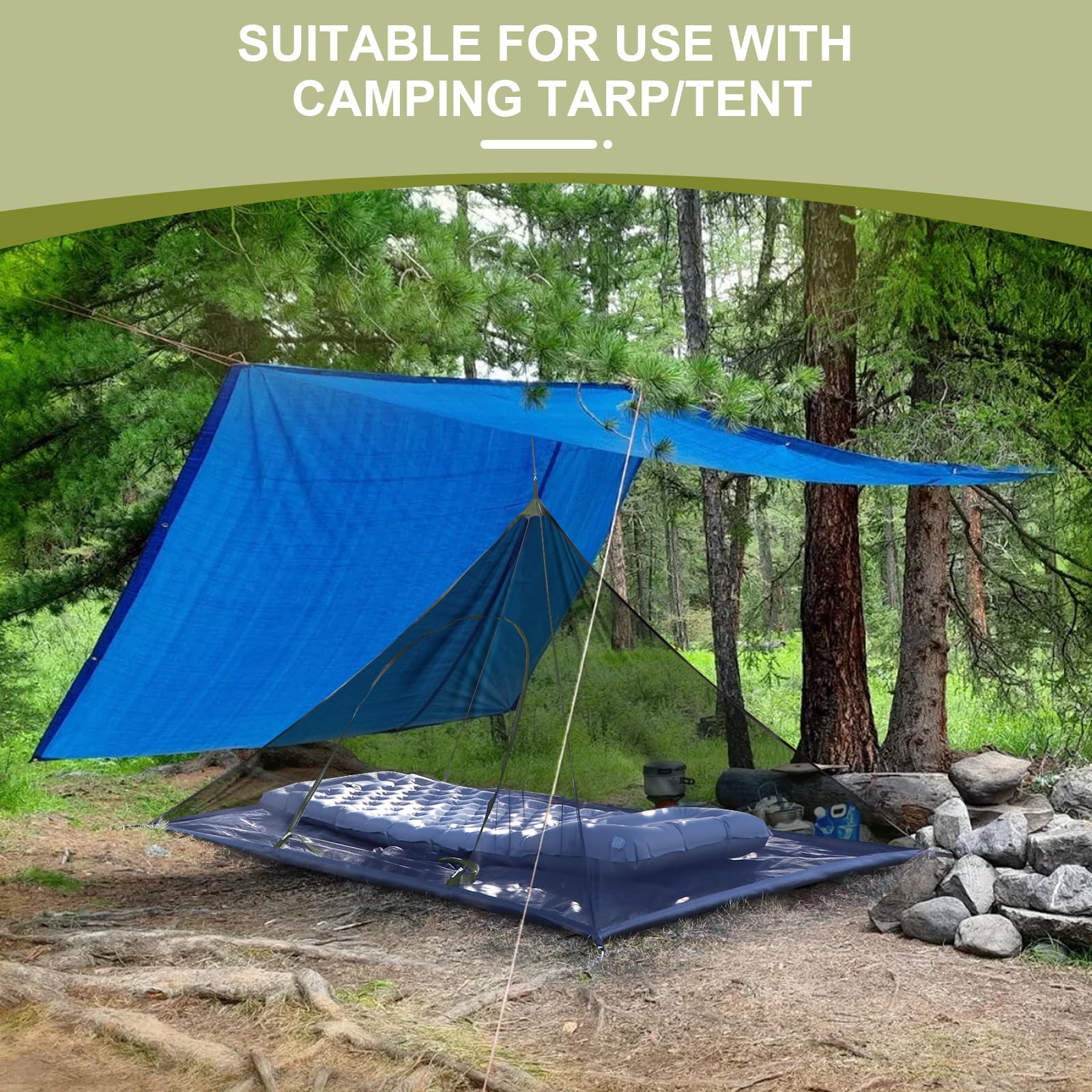 EFUTURETIME Grande Moustiquaire De Camping, 240 X 140 X 110 Cm
